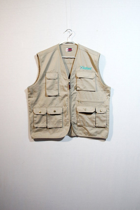 Vintage mens vest, retro mens vest with pockets, m