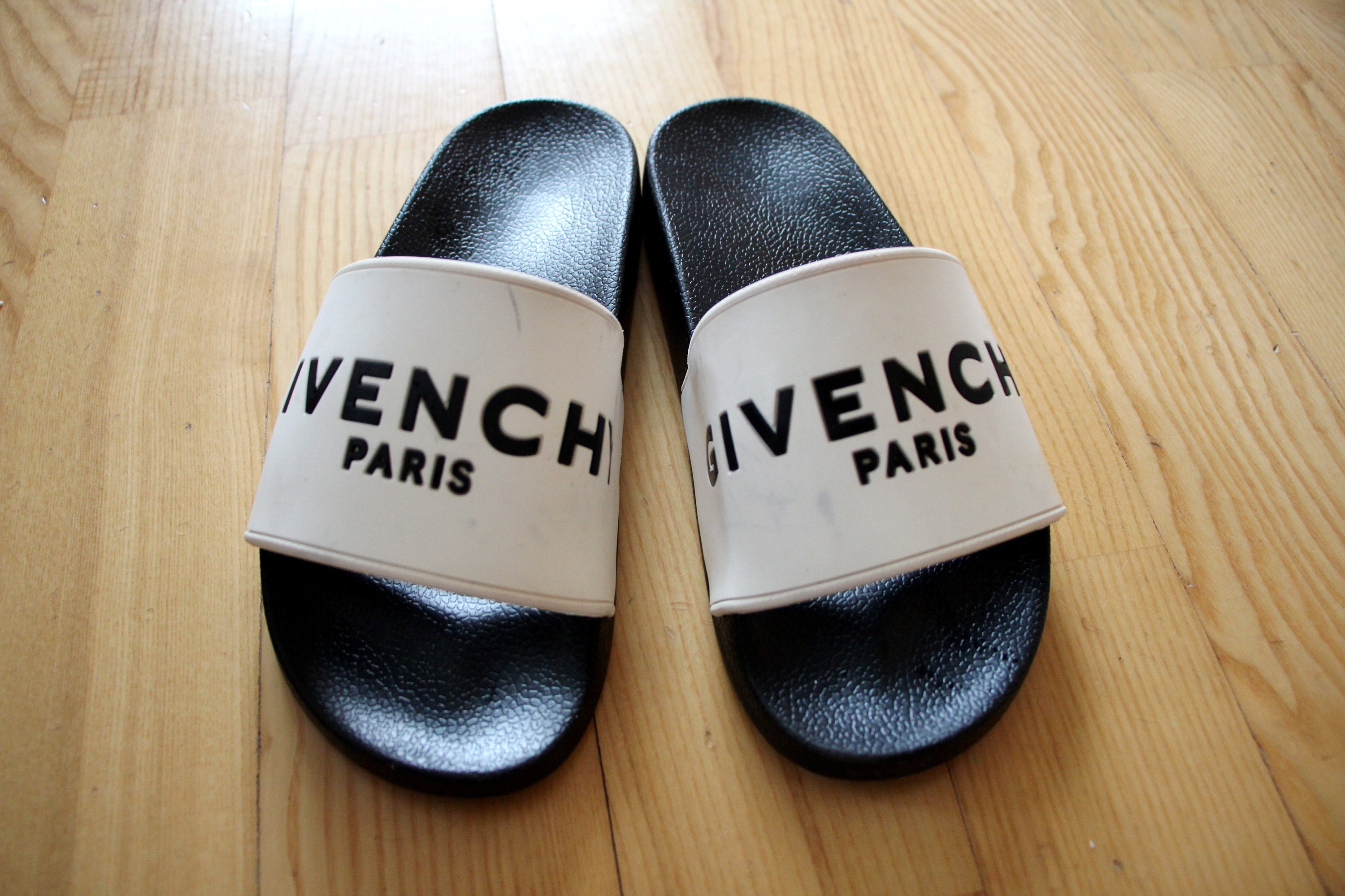 Givenchy Paris Flip Flops Original Made in Paris Black White - Etsy