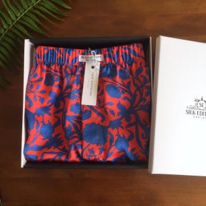 Liberty silk boxer shorts. Mens Boxers in 100% silk. Luxury underwear for men. Luxury men&#39;s underwear. Anniversary gift for him. Silk boxers
