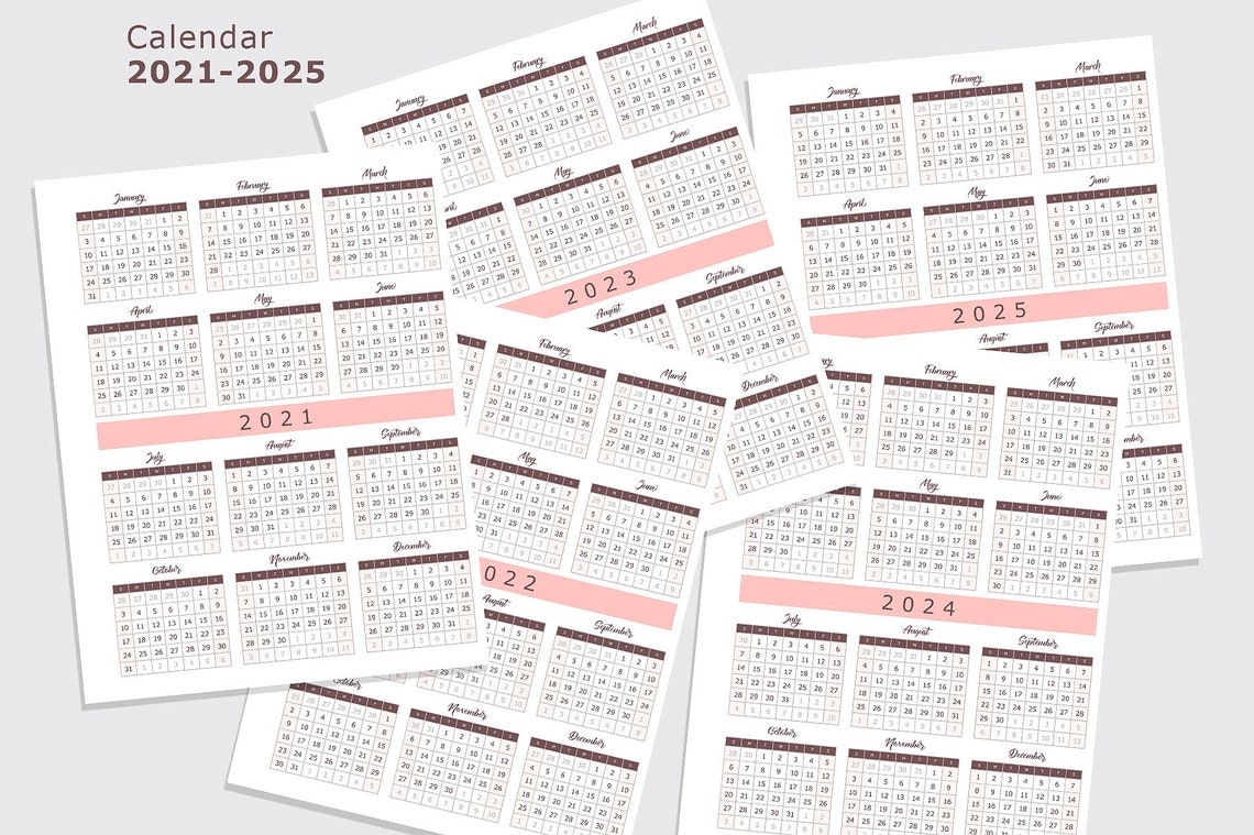 Printable Planner, 20212025 Calendar, Daily Planner, Weekly Planner