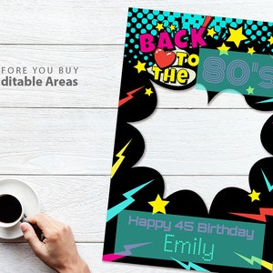 Back to 80s, Printable Photo Booth Frame, 80s Party Frame, Back to 80s ...