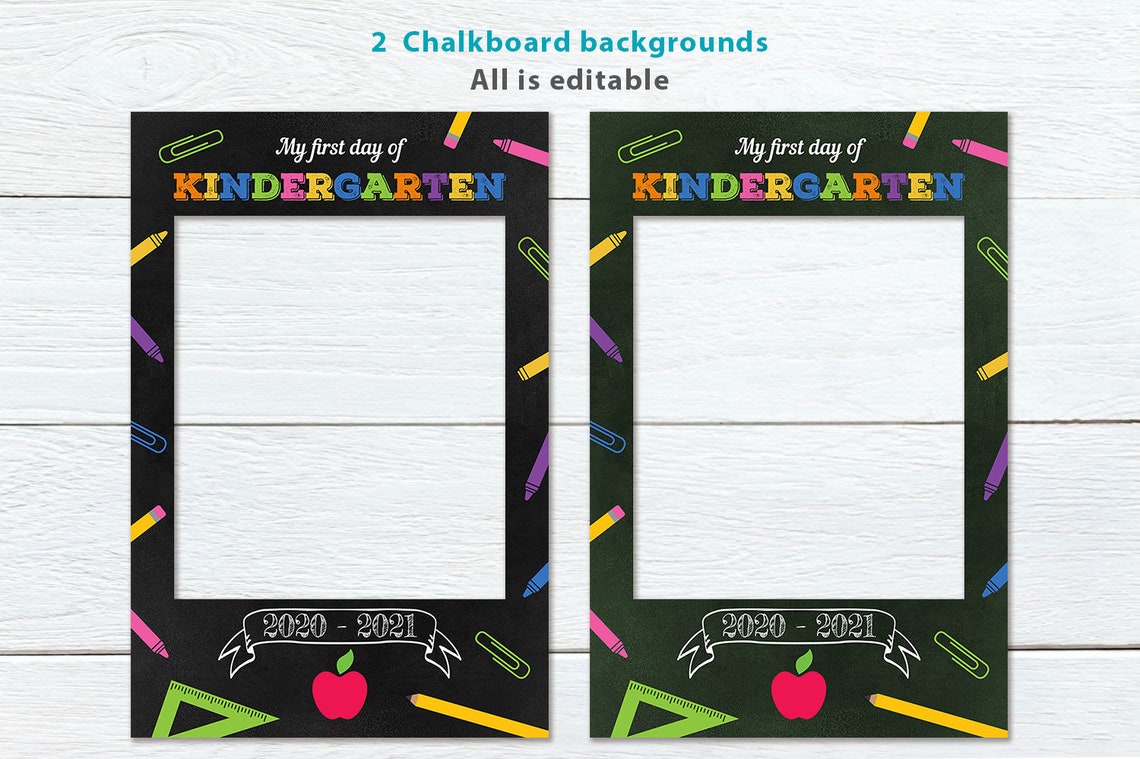 Reusable Back to School Photo Booth, First Day of Kindergarten Frame
