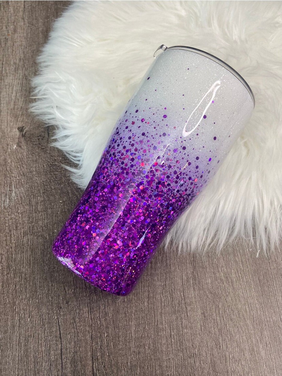 Purple Glitter Tumbler, Custom Glitter Tumbler, Personalized Glitter