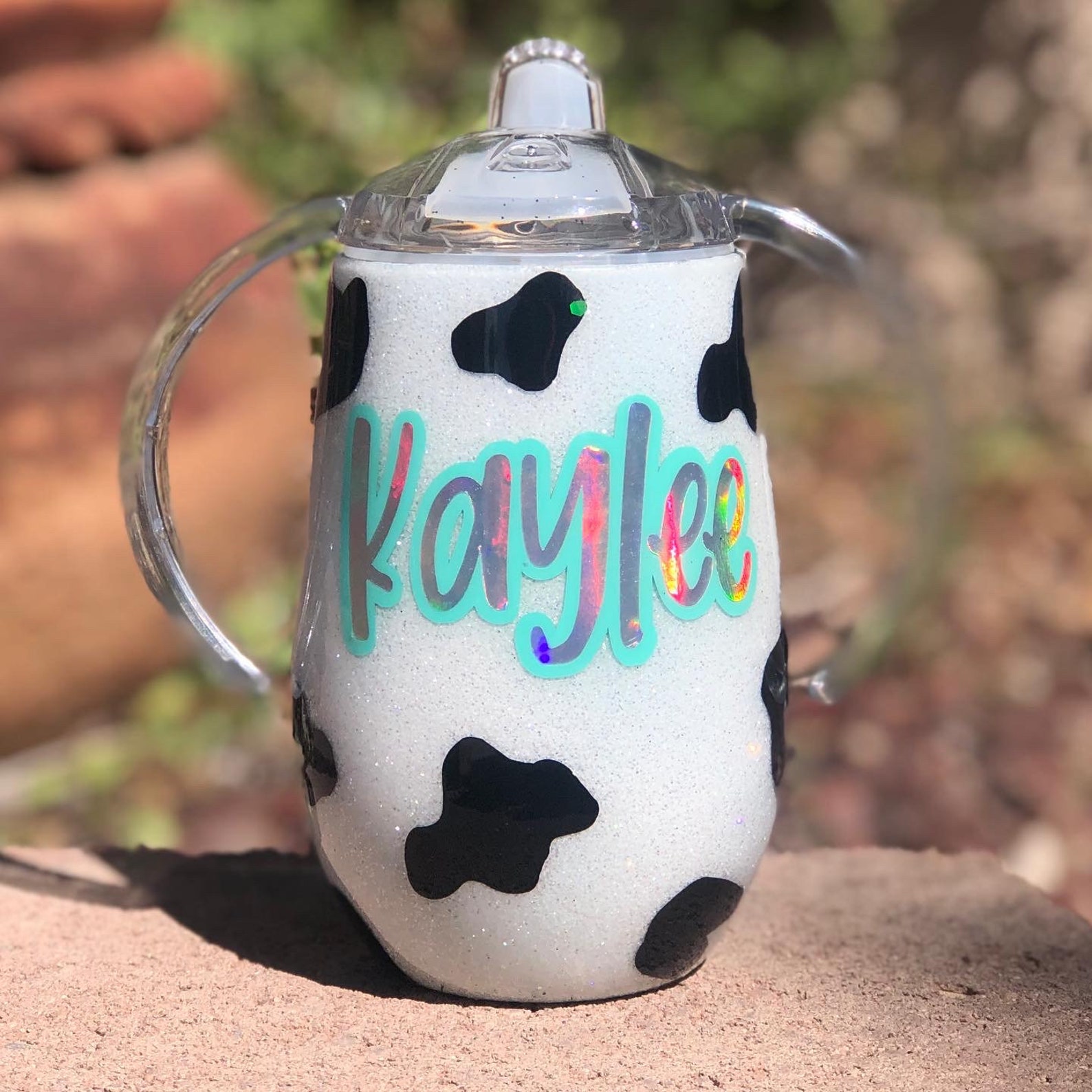 Glitter Cow Sippy Cup toddler cup Etsy