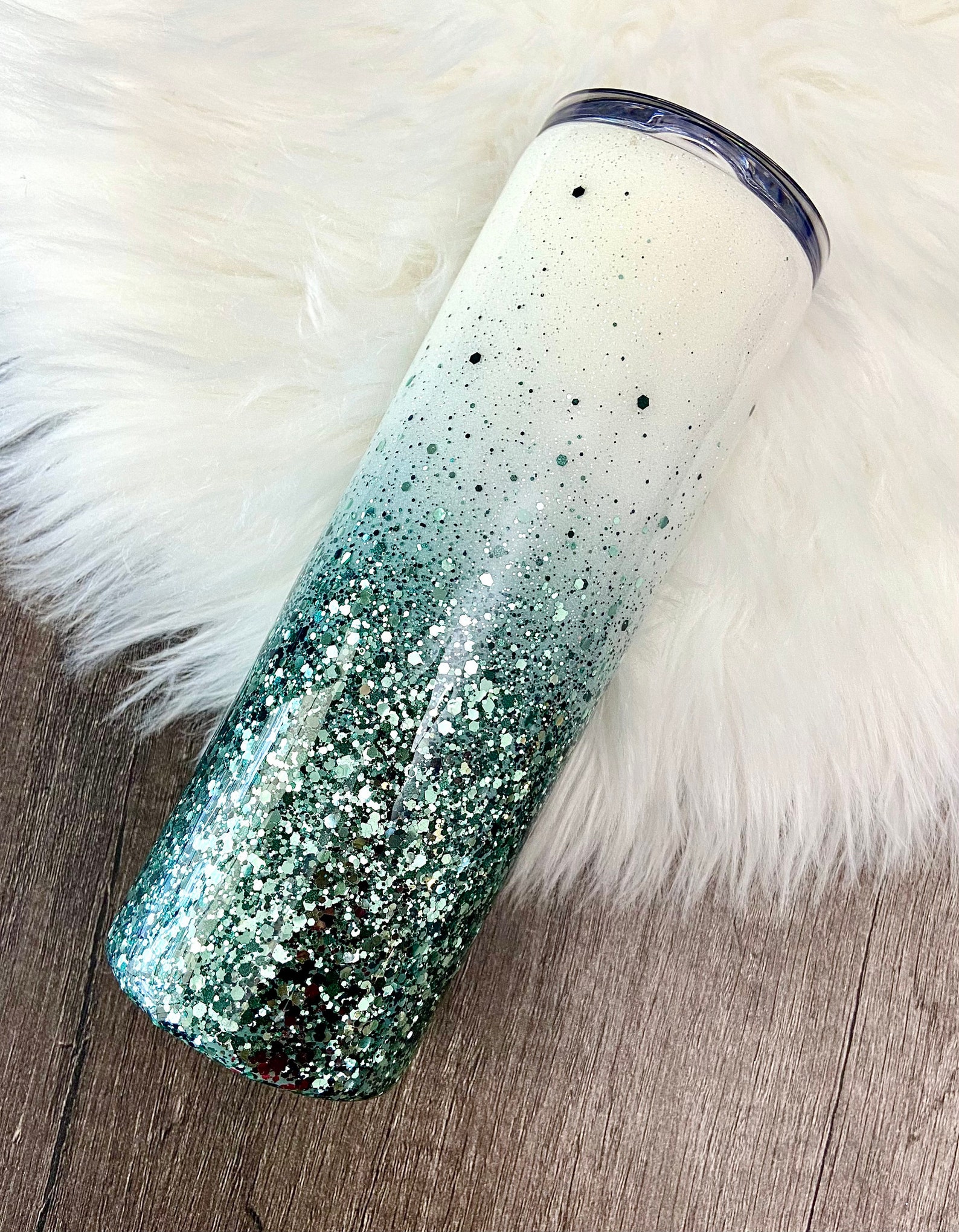 Sage Green Glitter Ombre Tumbler Green Glitter Ombre Glitter Etsy
