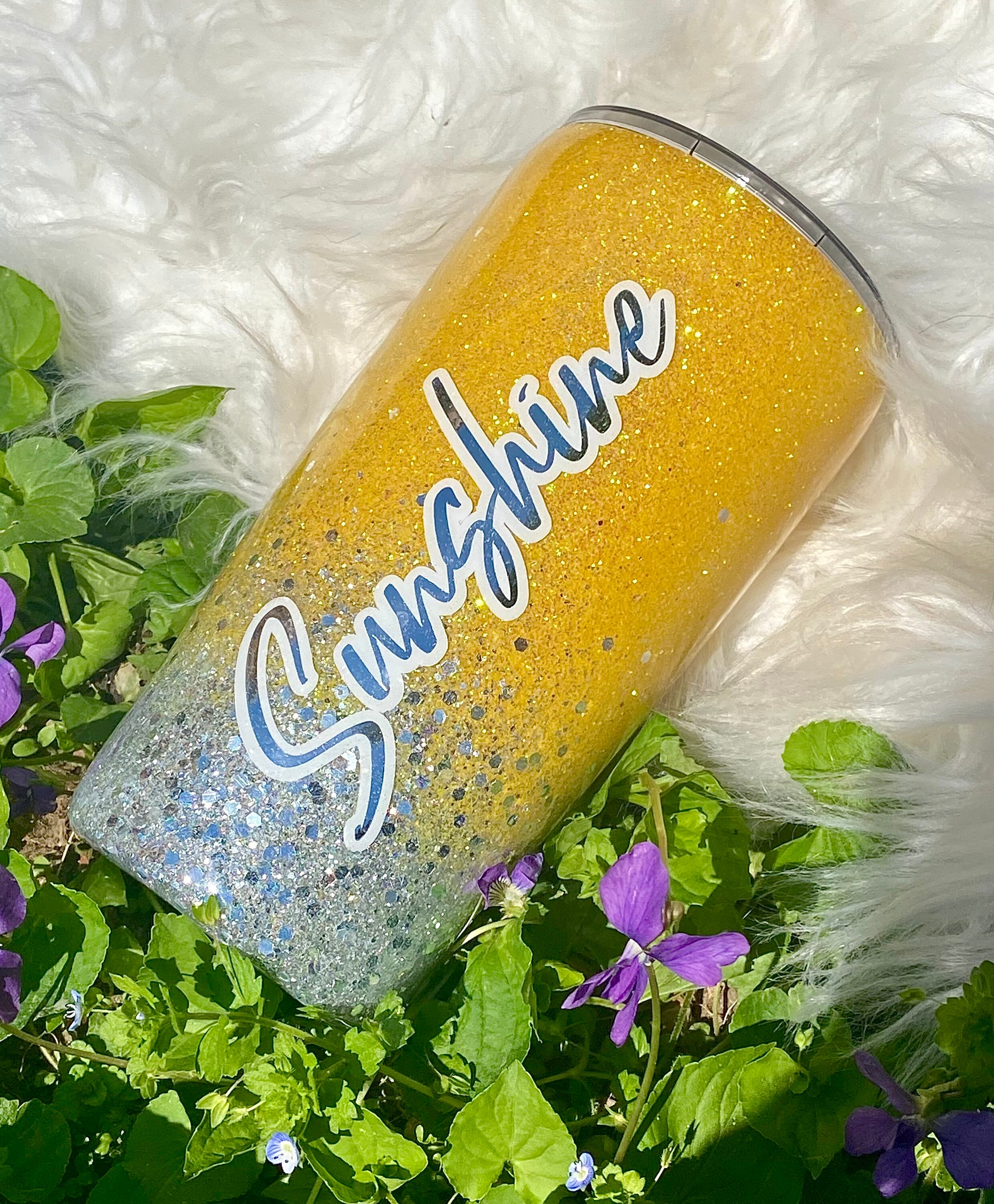 Yellow Glitter Ombre Tumbler Silver Glitter Ombre Tumbler Etsy