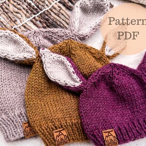 Bunny hat knitting pattern, Newborn announcement hat, baby bunny hat, toddler animal hat, newborn bunny rabbit hat, animal hat, rabbit ears.