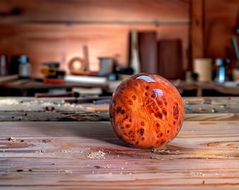 Redwood Burl Gear Shift Knob – Hand-Turned Weighted Shifter – Lichtenberg Fractal Burned – Custom Made for Classic Cars - -