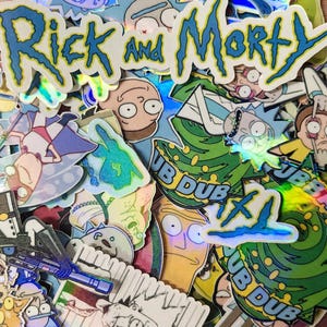 Rick and Morty Holographic Sticker Pack/Rick and Morty Stickers/Cartoon Holographic Stickers/Holographic Sticker Pack/Rick and Morty Sticker