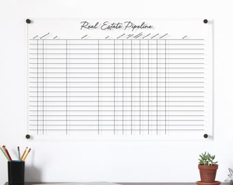 Real Estate board LARGE size - Clear Acrylic Realtor Pipeline Board