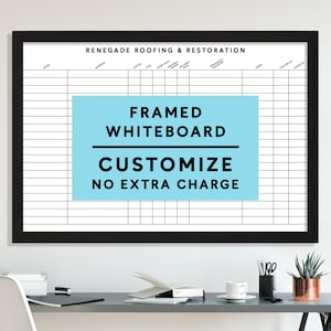 Custom Large Roofing Company Whiteboard | Vertical Dry-Erase Acrylic Planner | Personalized Project Management Board