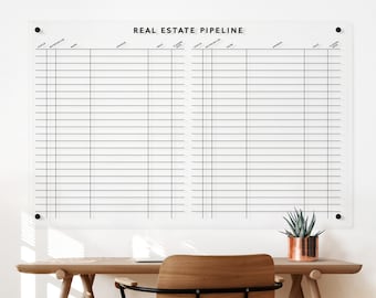 Real Estate board with 2 sections - Clear Acrylic Realtor Pipeline Board