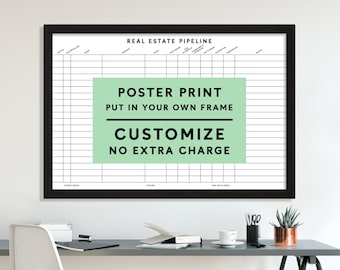 Impresión de póster enmarcada / Impresión de póster inmobiliario personalizado / Organizador de negocios inmobiliarios / Papel profesional listo para enmarcar
