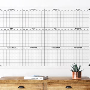Calendario annuale da parete in acrilico cancellabile a secco / Lavagna annuale a colpo d'occhio per una facile pianificazione e organizzazione / Decorazione per la casa o l'ufficio
