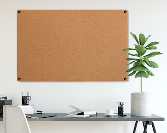 Benutzerdefinierte moderne Korktafel | An der Wand befestigtes großes Kork-Bulletin-Board mit Hardware-Optionen für das Home Office