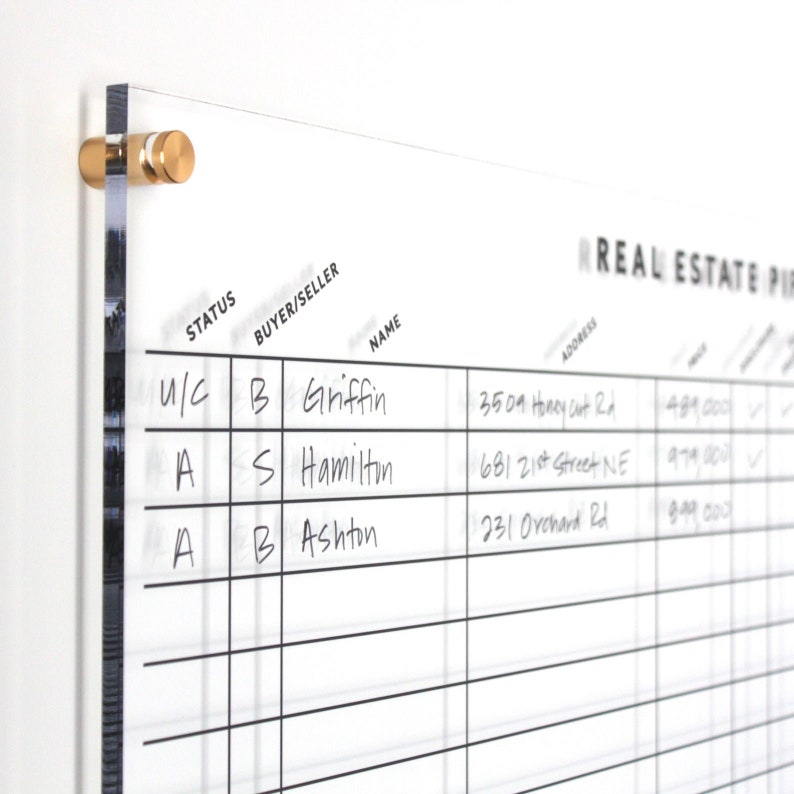 Real Estate board EXTRA LARGE size Clear Acrylic Realtor Etsy