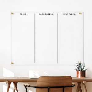 Customizable Acrylic To Do Board | Dry Erase Memo Board | Clear Acrylic Task Organizer | Personalized Office Planner
