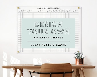 DESIGN YOUR OWN board | Floating Clear Acrylic Business Board