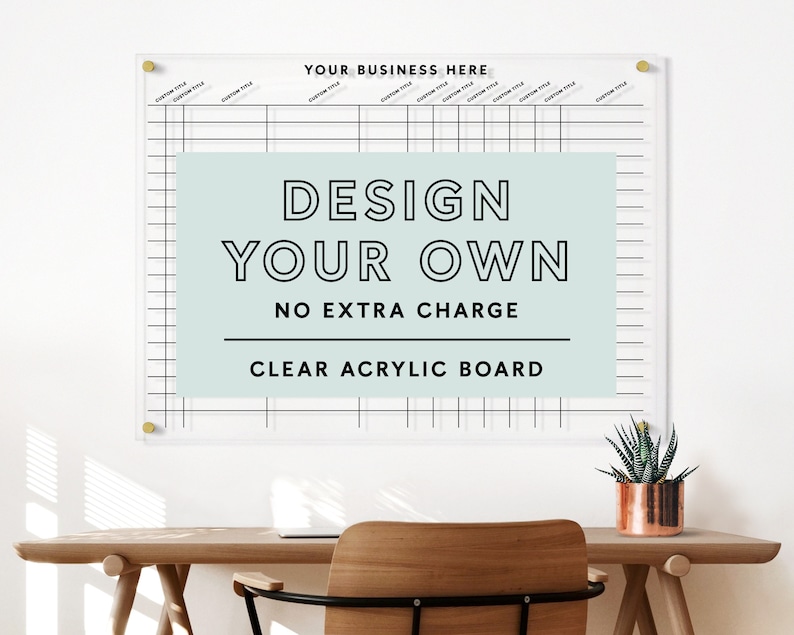 DESIGN YOUR OWN Board  Floating Clear Acrylic Business Board