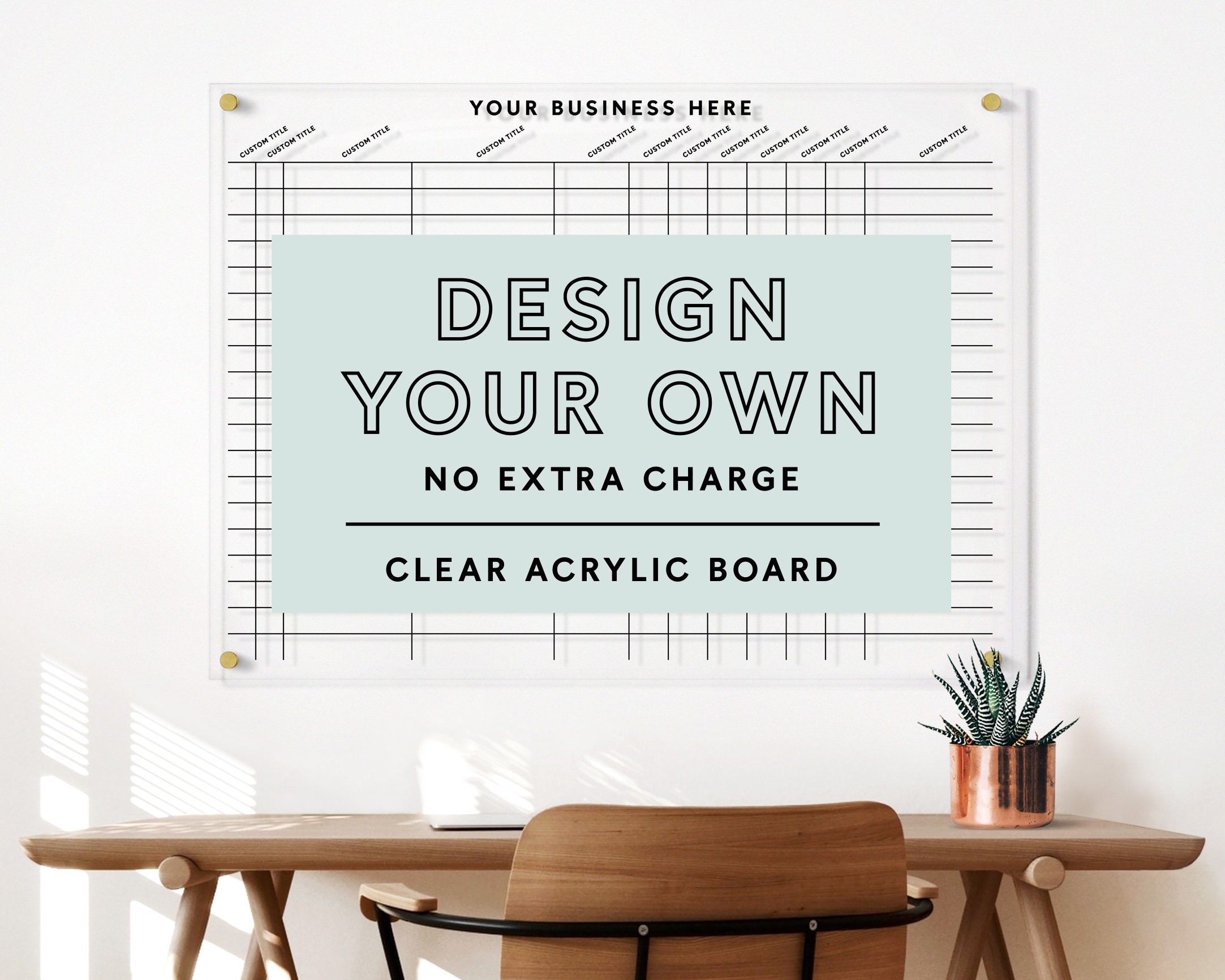 DESIGN YOUR OWN Board Floating Clear Acrylic Business Board Etsy