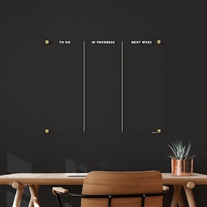 Personalized Acrylic To Do Board | Dry Erase Memo Board with White Text | Clear Acrylic Organizer for Office & Home