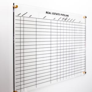 The Original Real Estate Pipeline Board | Clear Acrylic Real Estate Board | Customizable Lucite Realtor Pipeline Board