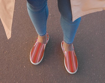 Baskets Metis Sash pour femmes - Mocassins d'art indigène - Chaussures de design canadien