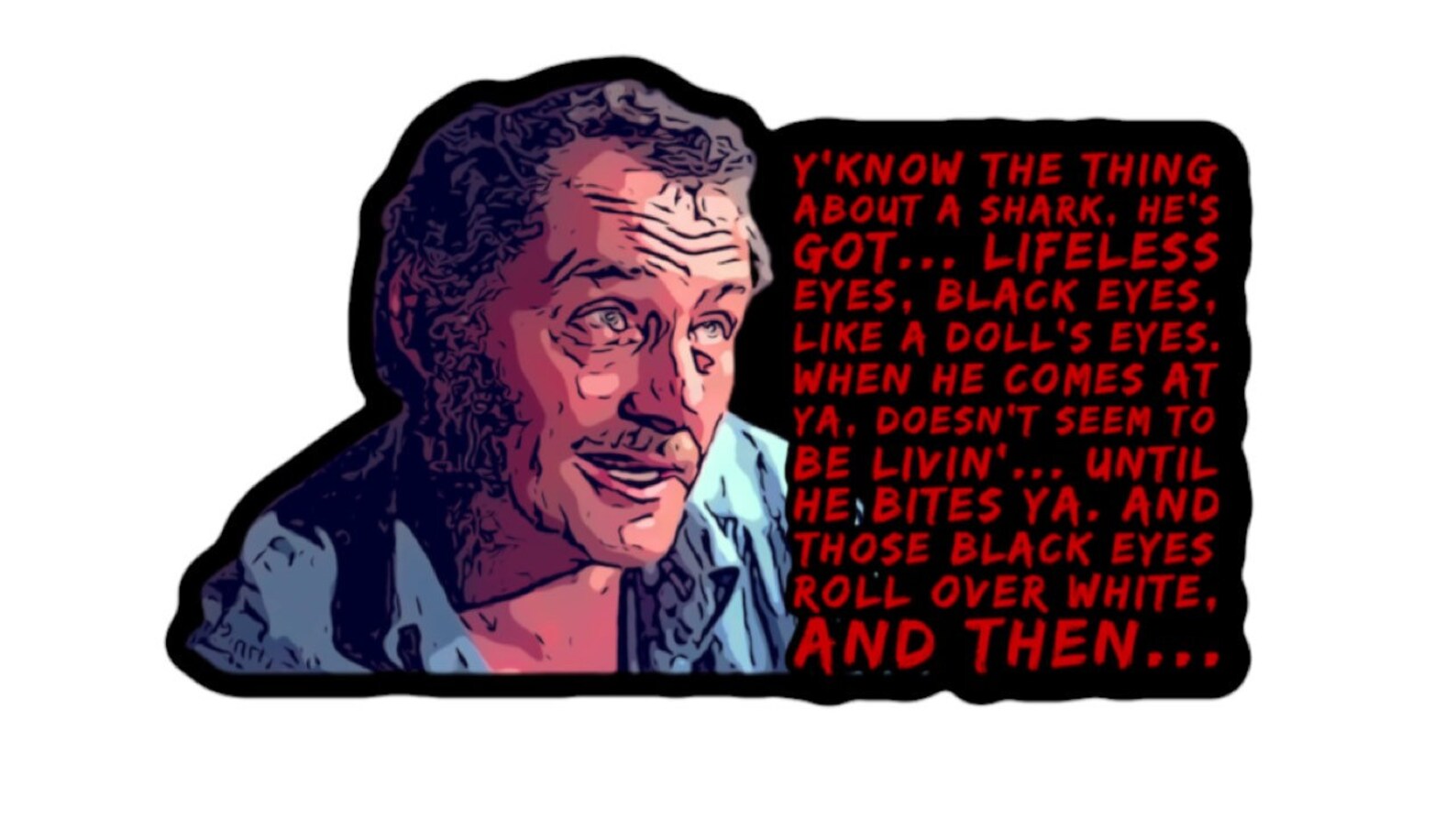 JAWS Quint USS Indianapolis Speech Vinyl Sticker Etsy