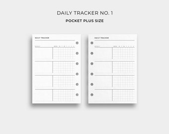 Daily Tracker No. 1, Pocket Plus Size - Printable Daily Routine Tracker, Weekly Habit Tracker, Wellness Tracker, Skincare Routine Tracker