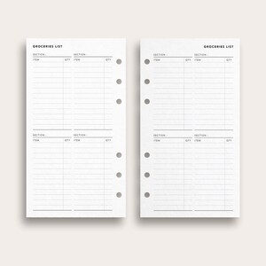 Printable Grocery List Template, Personal Size Master Grocery List for ...