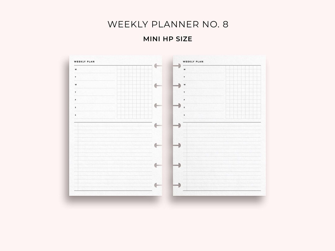 Weekly Planner No. 8, Mini HP Size Printable Weekly Organizer, Undated ...