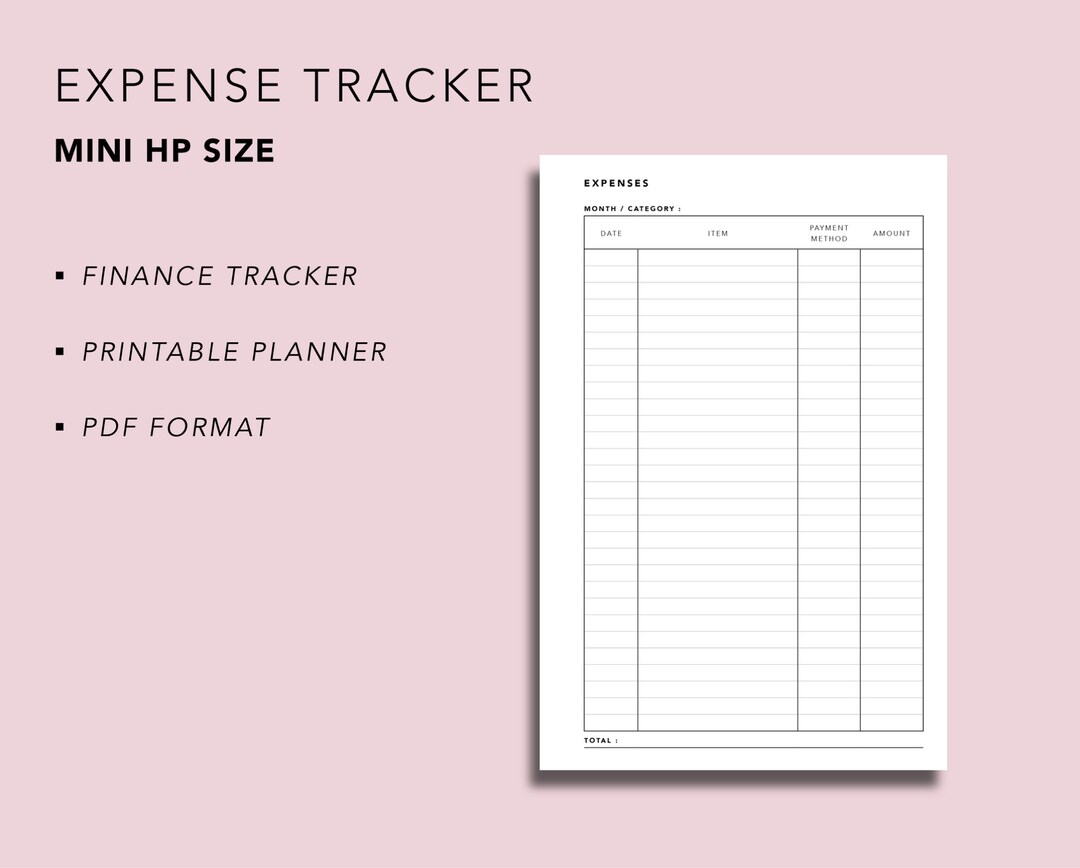 Mini HP Expense Tracker Printable Planner Insert Finance - Etsy