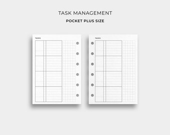 Task Management Planner, Pocket Plus Size - Printable To Do List Template, Checklist Template, Project Action Plan Template