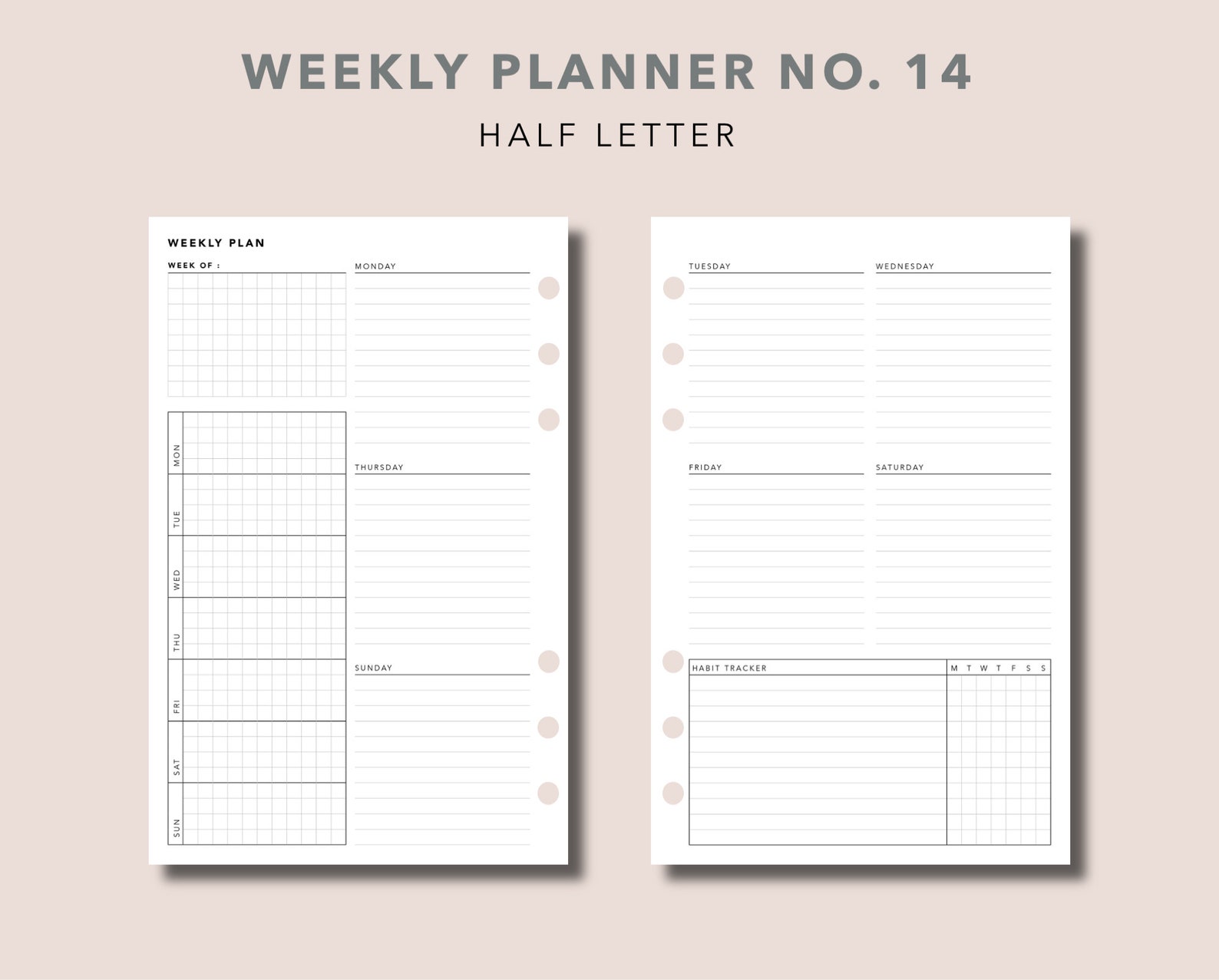 half-letter-weekly-planner-printable-planner-insert-weekly-etsy