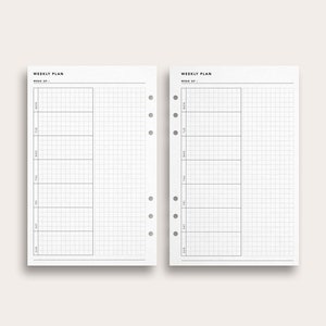 Weekly Planner No. 12, Half Letter Size Printable Minimal Weekly Agenda ...