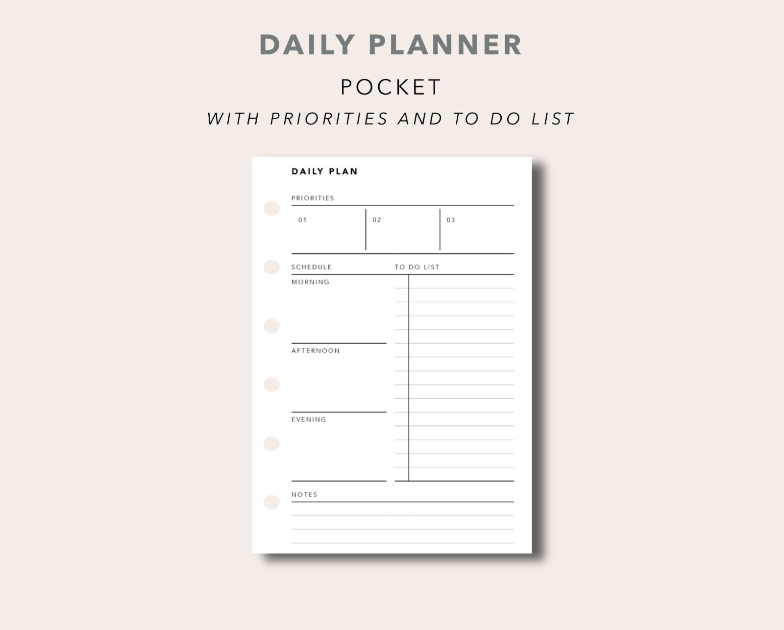 Pocket Daily Planner with Top 3 Priorities and Schedule Etsy