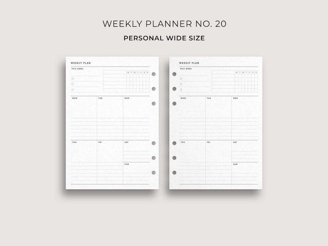 Small Functional Weekly Agenda Refill - Art of Living - Books and  Stationery