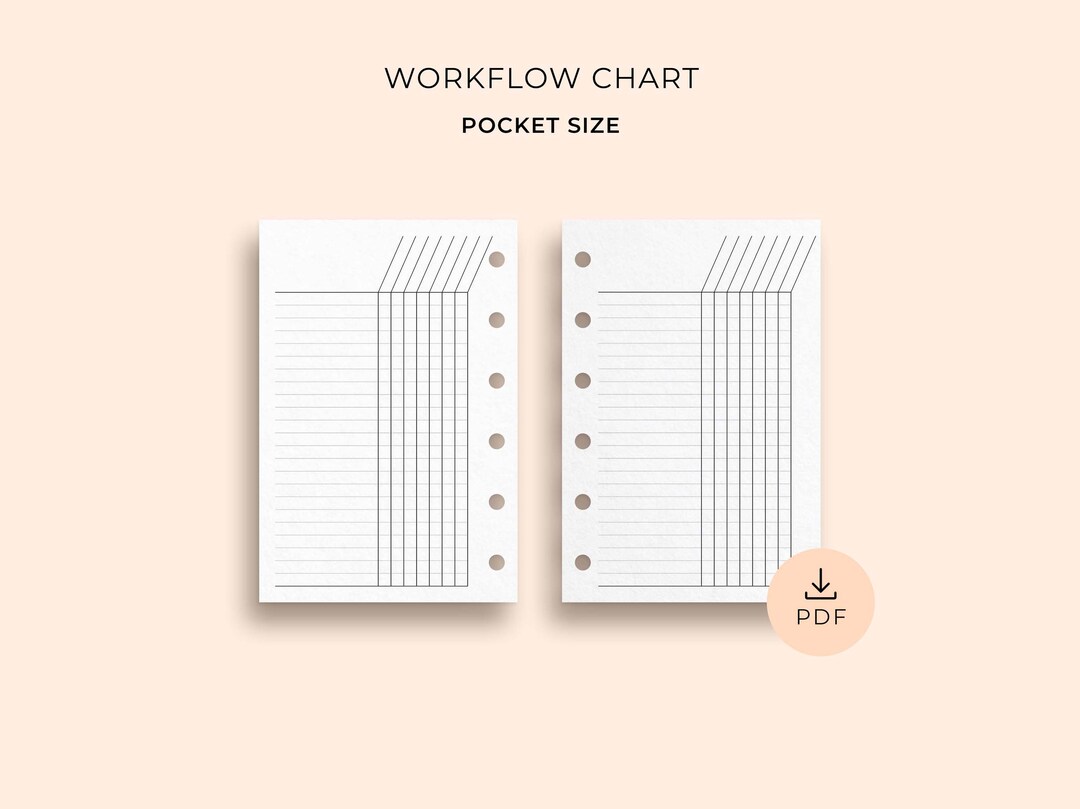 Workflow Chart, Pocket Size Printable Checklist Template, Sales Funnel ...