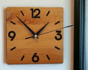 Wooden wall clock, 15 cm