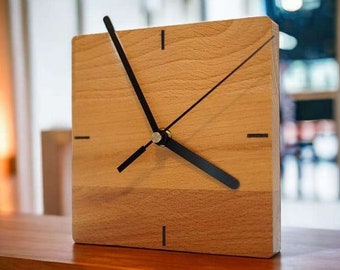 Horloge murale en bois, 15 cm