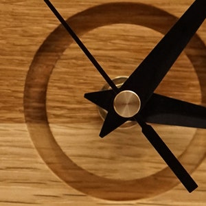 Oak wall clock, minimalist and unique image 8