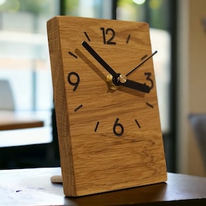 Table clock, oak, modern
