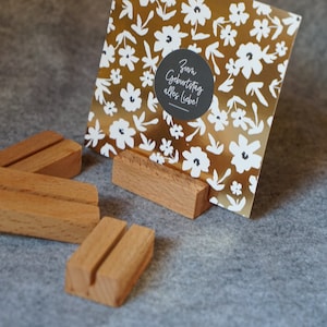 4 Fotohalter, Kartenhalter aus Holz