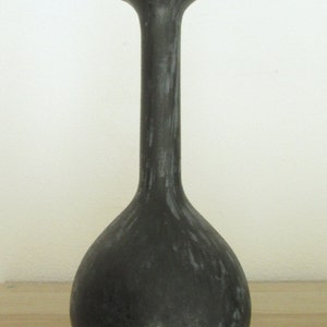 Vintage Italiaans design jaren 70 Murano Corroso omhulde zwarte amethist glazen vaas