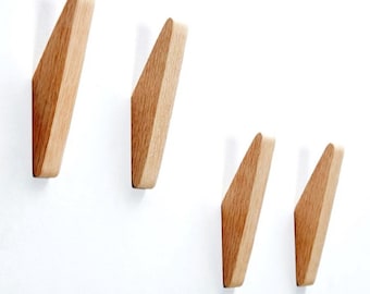 Wooden Wall Coat Hooks, Decorative Wall Hooks, Wooden Towel Hanger, Hooks for Wall, storage solution. Solid wood. Scandinavian style modern