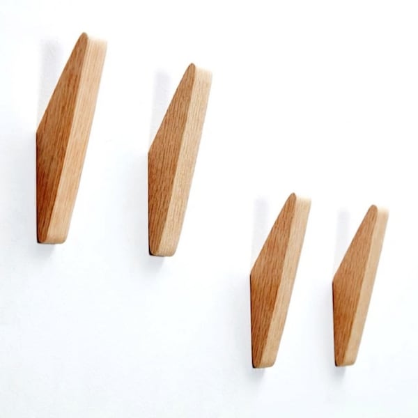 Wooden Wall Coat Hooks, Decorative Wall Hooks, Wooden Towel Hanger, Hooks for Wall, storage solution. Solid wood. Scandinavian style modern