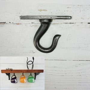 Cup hooks, Utility Hooks, Mug hooks, coat hanger shelf cast antique iron hanging single hooks Drink Barware
