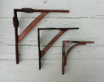 1pc GALLOWS Radiator Lugs (3 sizes available) Antique Copper book shelf Wall Bracket Support