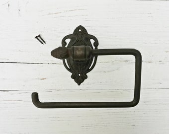 Toilet Roll Holder ACORN Finial Single antique Iron 170mm Rustic/Vintage Decor, Bathroom Decor, Loo Roll Holder