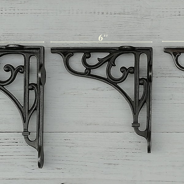 1pc cast antique iron vintage rustic Victorian scroll shelf support brackets wall mounted